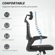 HOMCOM Mesh Back Office Chair, with Lumbar Support - Black – view 4