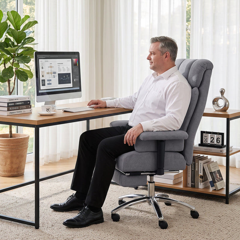 HOMCOM Big and Tall Office Chair, 250 kg Heavy Duty Executive Desk Chair with Adjustable Armrests and High Back, Dark – view 9