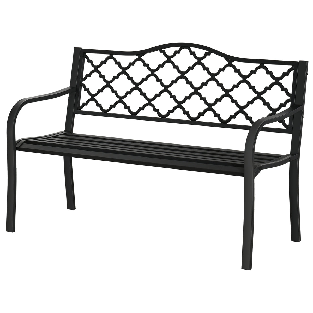 Outsunny 2-Seater Garden Bench Antique Loveseat for Yard, Lawn, Porch, Patio, Steel