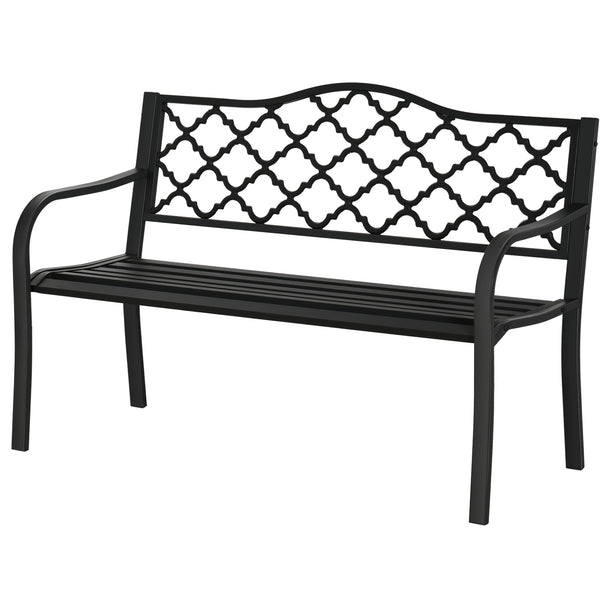Outsunny 2-Seater Garden Bench Antique Loveseat for Yard, Lawn, Porch, Patio, Steel