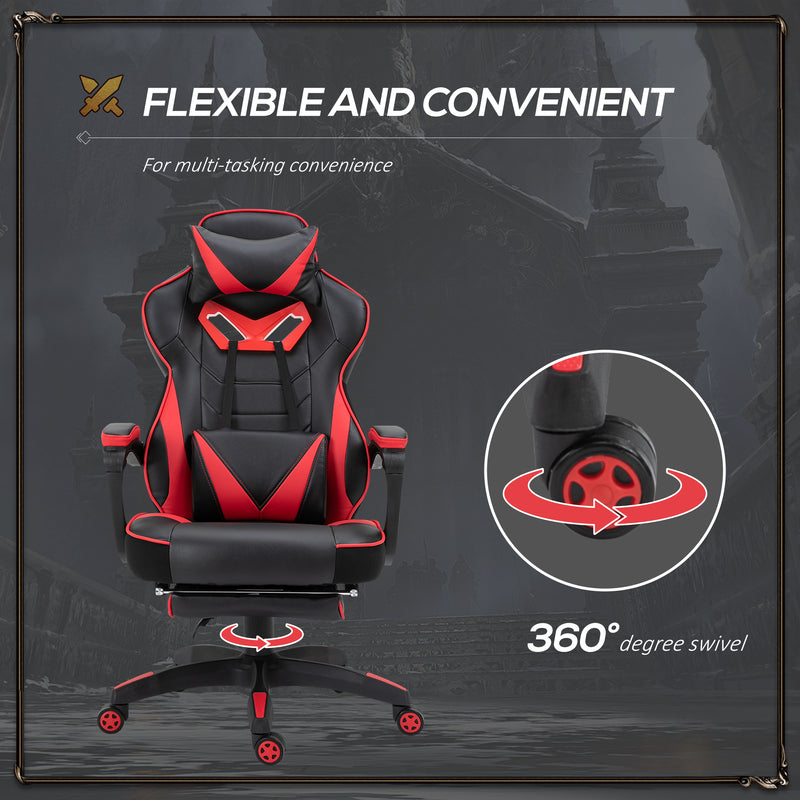 Racing gaming chair with footrest – image 6