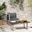 Outsunny Garden Sofa, All-Weather Garden Single Sofa with Removable Cushions, Metal Frame Outdoor Furniture for – view 8