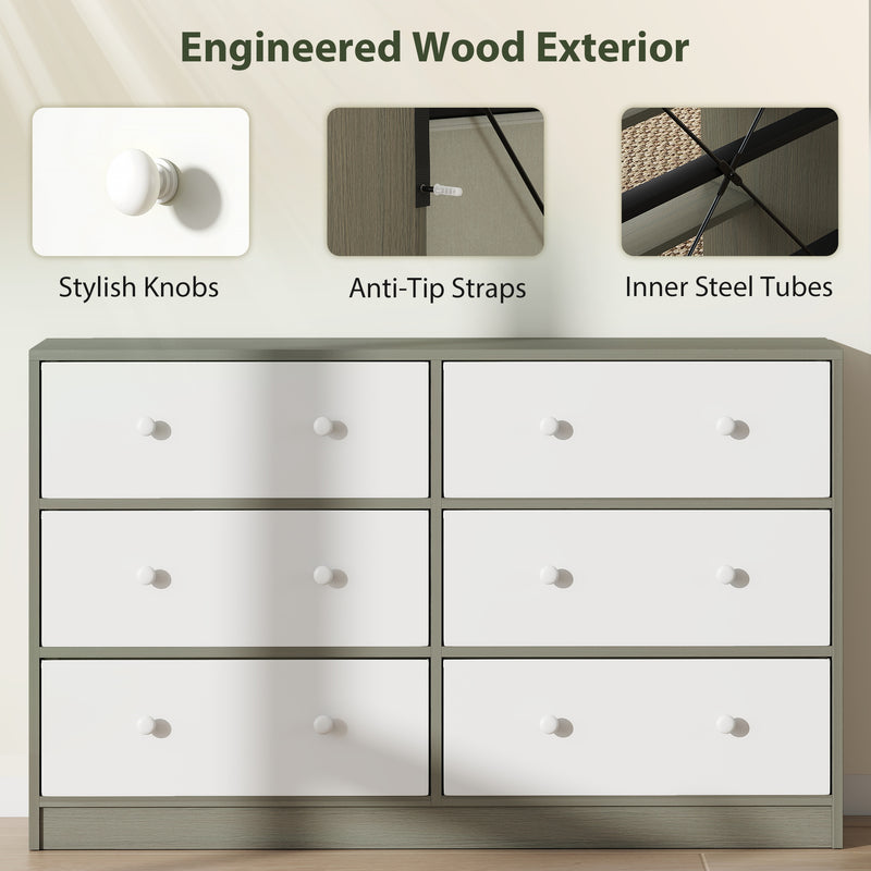 Wide 6-drawer chest of drawers – image 6