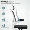 HOMCOM Executive Office Chair, Ergonomic Mesh High Back Desk Chair with Flip-up Armrest, Rotatable Headrest, Adjustable – view 4