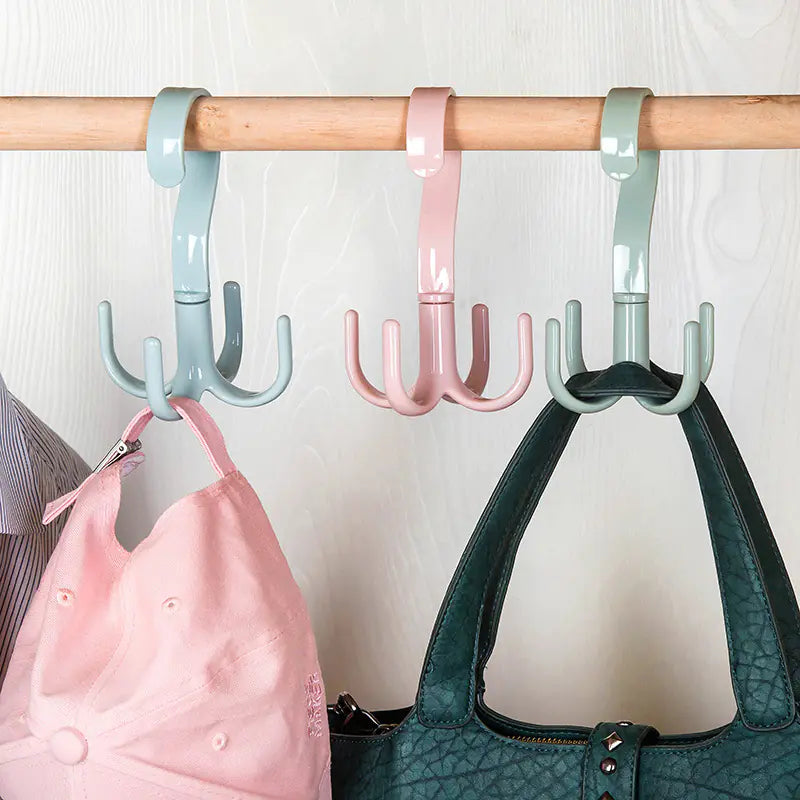 Rotating Closet Hanger Organizer for Bags and Scarves