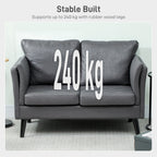 Two-Seater Leathaire Sofa - Grey