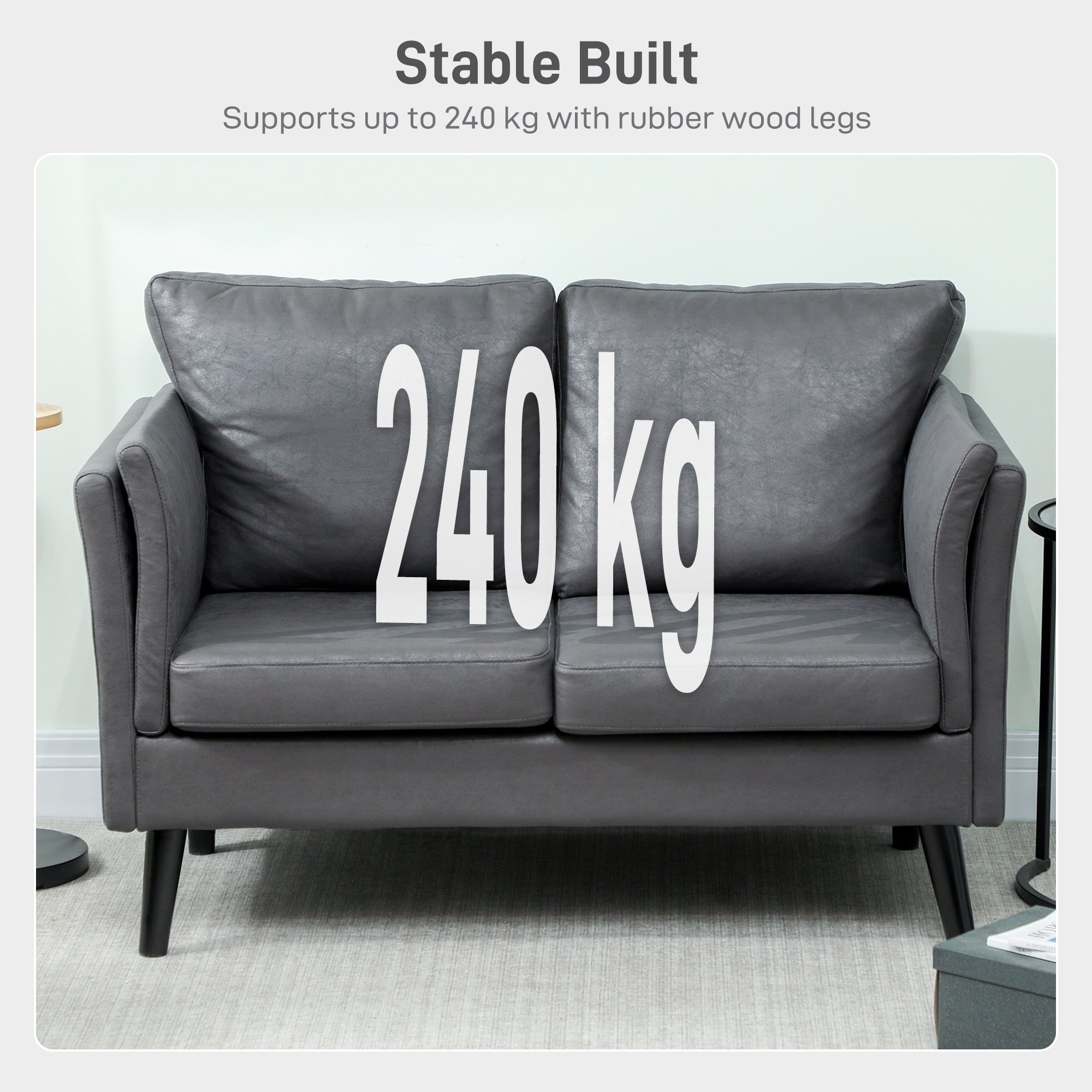 Two-Seater Leathaire Sofa - Grey