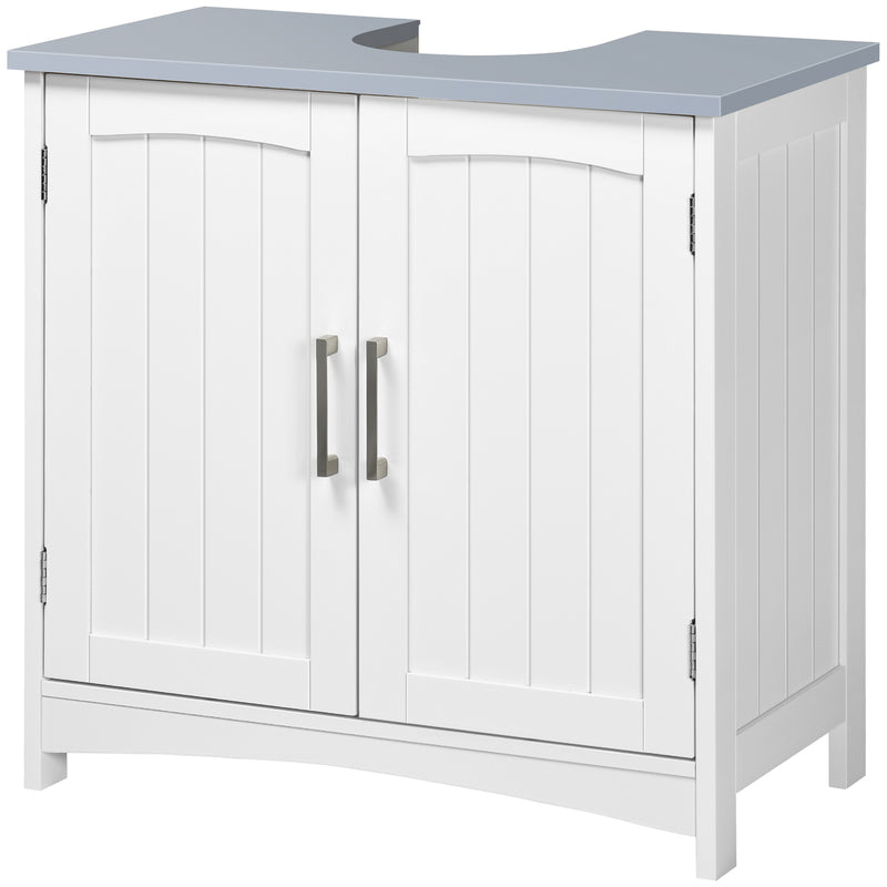 Light grey pedestal under sink cabinet – image 10