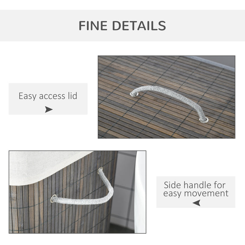 Grey 2-section laundry basket – image 7