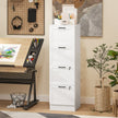 HOMCOM 4 Drawer Filing Cabinet with Lock, Office Storage Cabinet with Adjustable Hanging Bars for A4 Letter Size Files – view 10