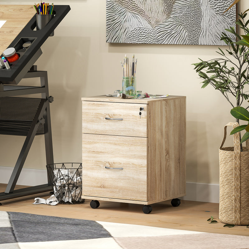 Under-desk 2-drawer filing cabinet – oak – image 10