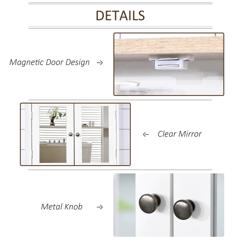 White & wood effect mirror cabinet – image 5