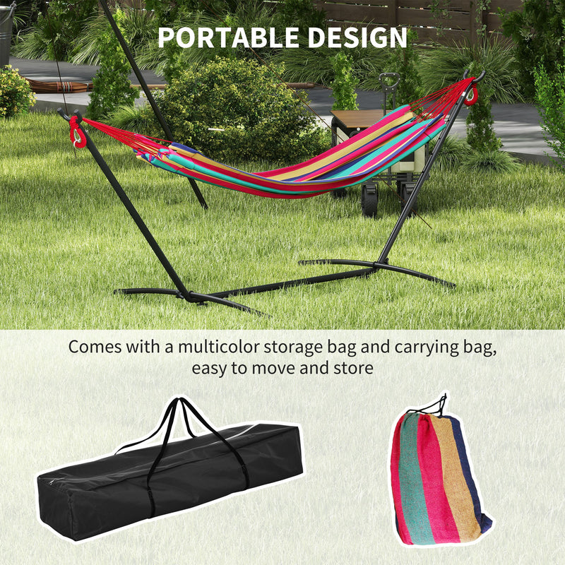 Outsunny 298 x 117cm Hammock with Stand Camping Hammock with Portable Carrying Bag, Adjustable Height, 120kg Load – view 7