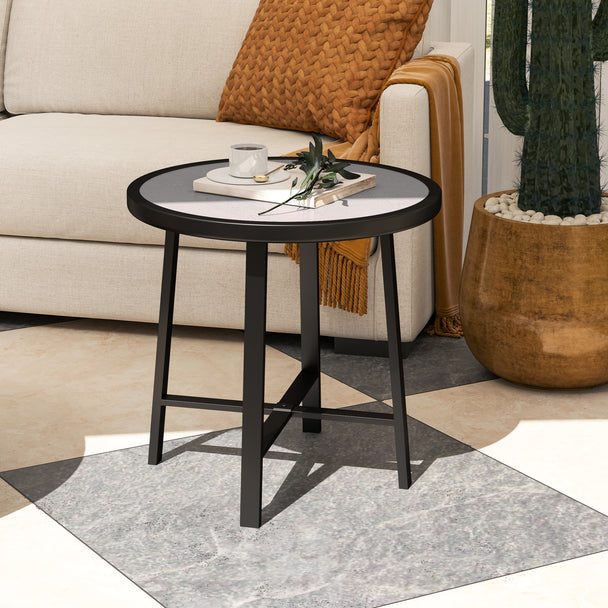 Wood-effect garden side table – image 2