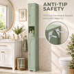 HOMCOM 185 cm Tall Bathroom Cabinet with Arched Doors - Light Green – view 7