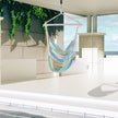 Outsunny Outdoor Hanging Rope Chair with Cotton Rope, Garden Hammock Chair with Wooden Support Bar Cotton Cloth – view 10