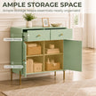 HOMCOM Modern Sideboard, Sideboard Storage Cabinet with 2 Drawers and Adjustable Shelf for Living Room, Light Green – view 4