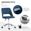 Vinsetto Armless Velvet-Feel Office Chair - Dark Blue – view 5