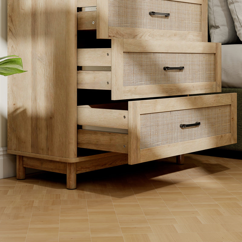 Rattan 3-drawer chest of drawers – image 9