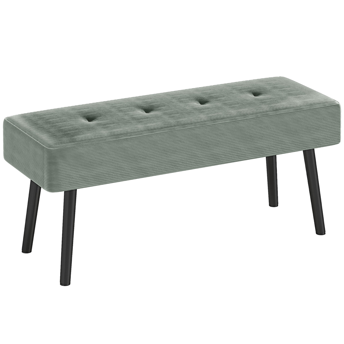 100 cm Corduroy End-of-Bed Bench with Steel Legs – Green