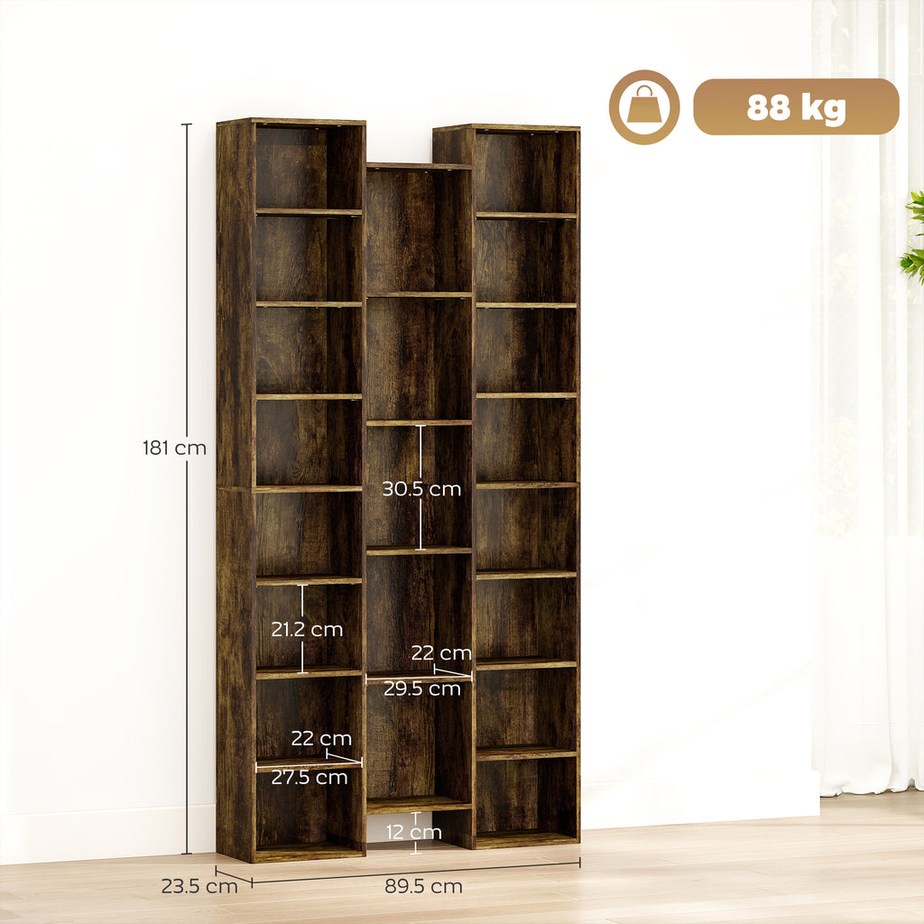 21-Compartment Bookshelf - Brown
