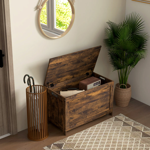 Rustic brown storage chest – image 2