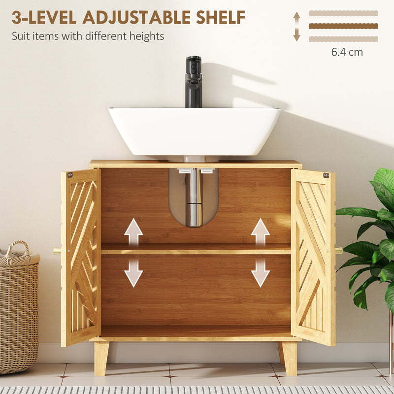 Bamboo under sink bathroom cabinet – image 6