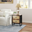 Industrial rattan bedside table – image 10