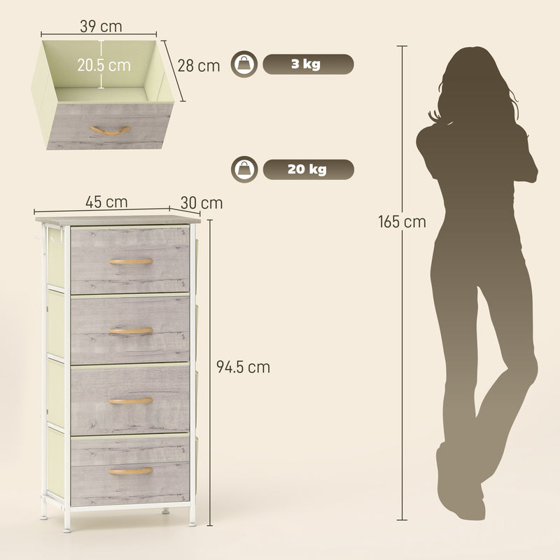 4-drawer fabric chest with side pockets – image 3