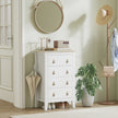 White 4-drawer chest with leather handles – image 9
