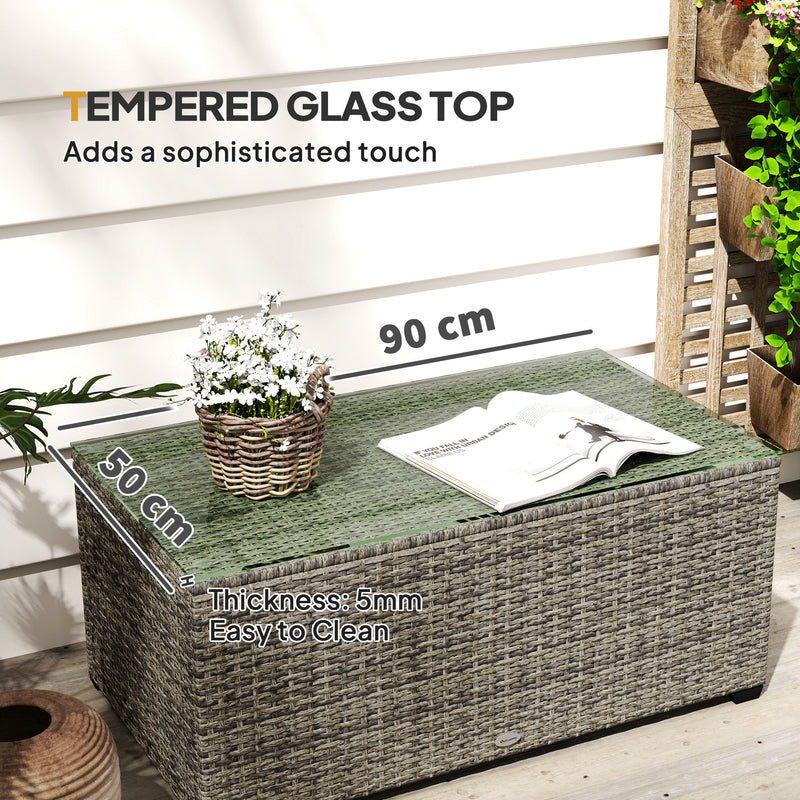 Dark grey rattan coffee table – image 5