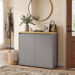 HOMCOM Kitchen Sideboard, Storage Cabinet with Double Doors and Adjustable Shelf for Living Room, Entryway, Grey – view 9