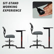 Vinsetto Ergonomic Mesh Standing Desk Chair with Adjustable Footrest Ring and Seat Height Charcoal Grey – view 5