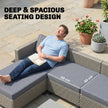 Dark grey rattan corner sofa set – image 4