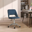 Vinsetto Armless Velvet-Feel Office Chair - Dark Blue – view 2