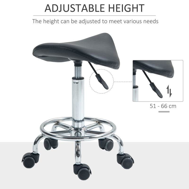 Black salon saddle stool – image 4