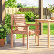 Outsunny Wooden Garden Dining Chair, Outdoor Chair Garden Armchair with Curved Seat and Wide Armrests, Natural Wood – view 10