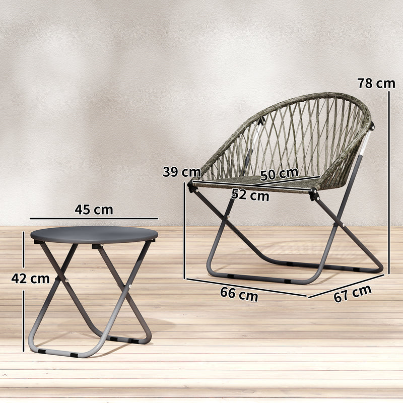 Folding rattan bistro set – image 3
