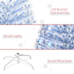 HOMCOM 6FT Artificial Fibre Optic Christmas Tree Seasonal Decoration w/ LED Lights Pre-Lit Easy Store White Blue – view 8