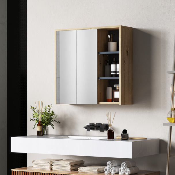 Wood-effect mirror cabinet – image 2