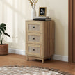 Rattan 3-drawer bedside chest – image 10