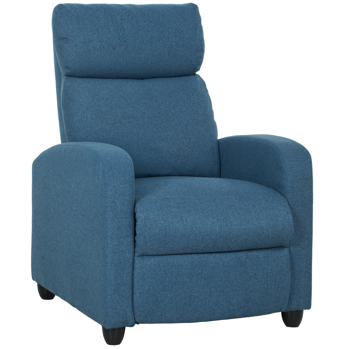 135° Push-Back Recliner Armchair with Footrest – Blue