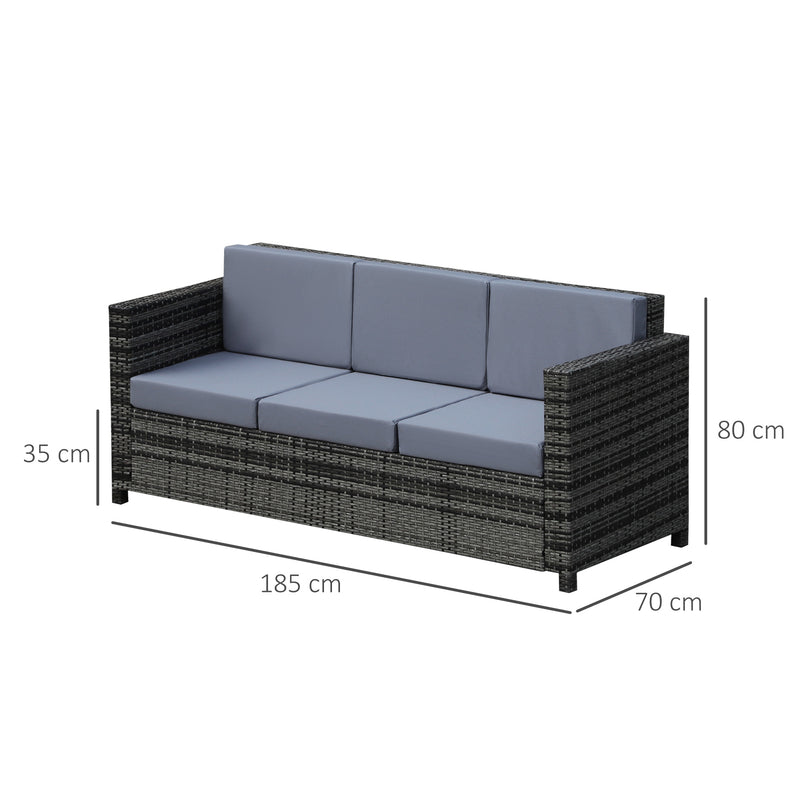 3-seater rattan garden sofa – image 3
