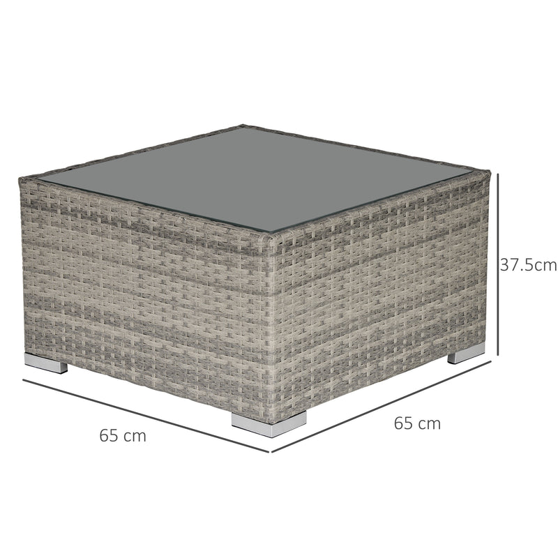 Light grey square rattan coffee table – image 3
