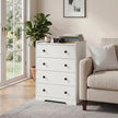 HOMCOM 4 Drawer Chest of Drawers, Modern Dresser for Bedroom, Storage Cabinet for Living Room Entryway, White Wood – view 6