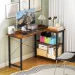 L-shaped corner desk – rustic brown – image 9
