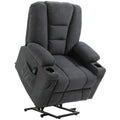 HOMCOM Electric Riser Recliner Armchairï¼ Oversized Chair with Cup Holder & Side Pockets for Elderly in Living Room, Charcoal Grey
