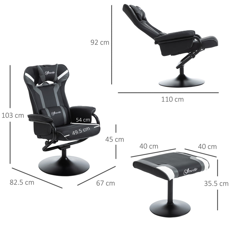 Gaming recliner and footstool set – image 3