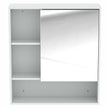 HOMCOM Bathroom Mirror Cabinet, Wall-Mounted Bathroom Cabinet with Mirror Door, Adjustable Shelves, White – view 10