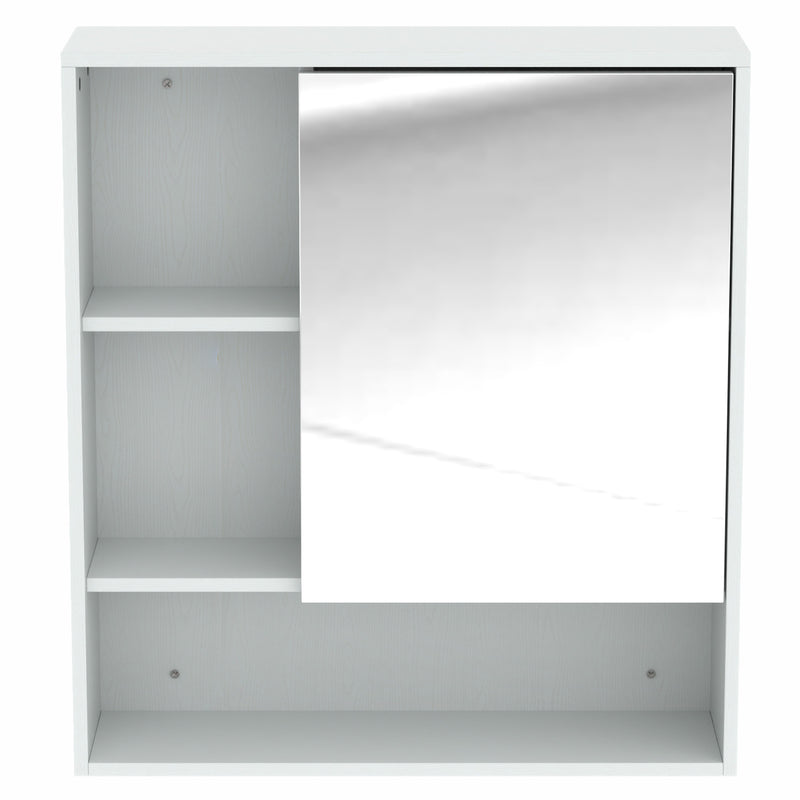HOMCOM Bathroom Mirror Cabinet, Wall-Mounted Bathroom Cabinet with Mirror Door, Adjustable Shelves, White – view 10